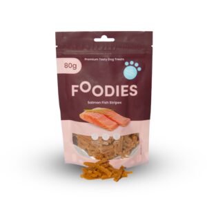 חטיף FOODIES רצועות סלמון, 80 גרם
